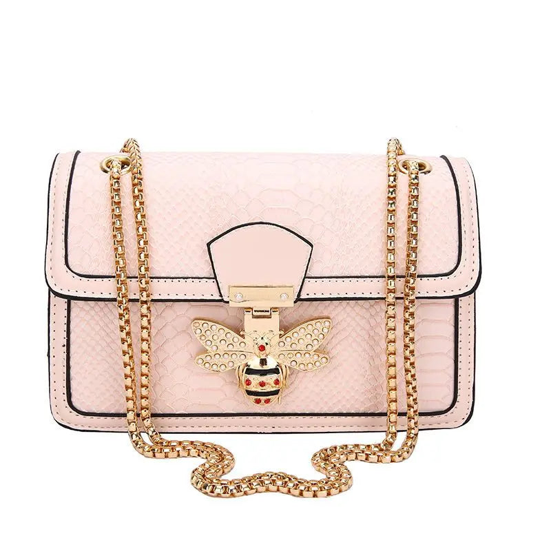 Bee Crocodile Print Handbag