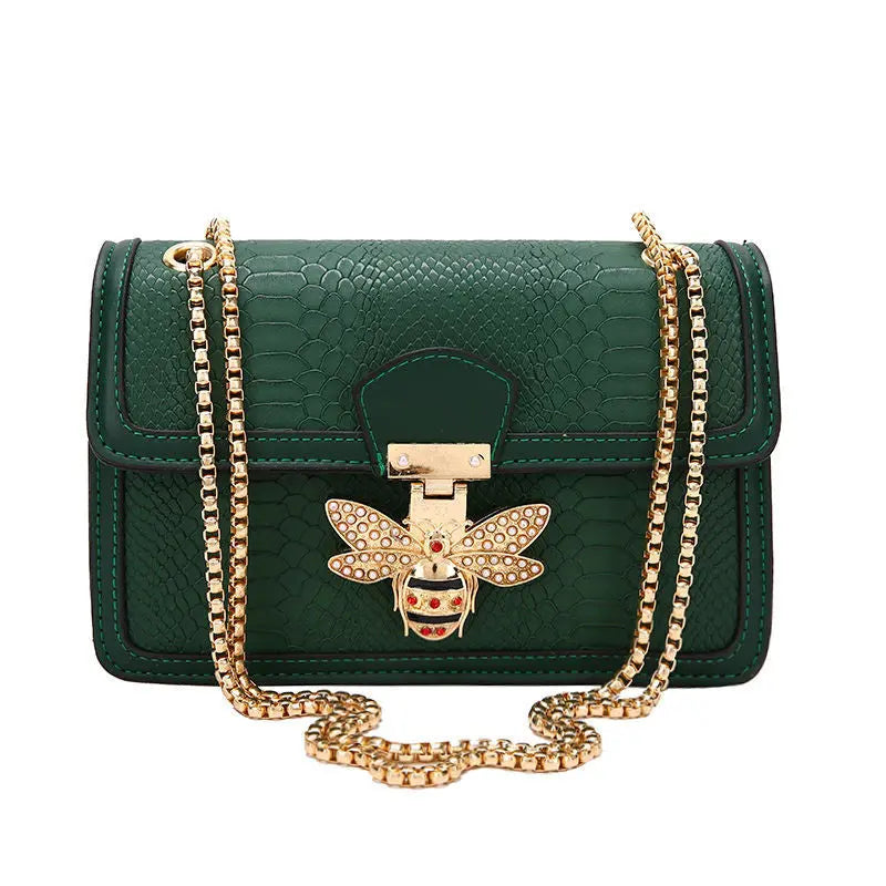 Bee Crocodile Print Handbag