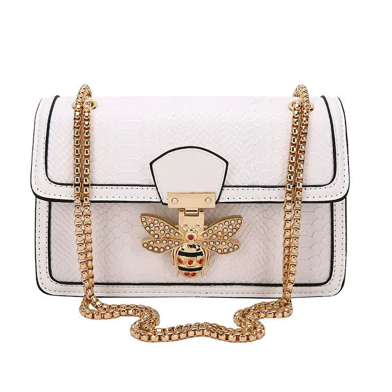 Bee Crocodile Print Handbag