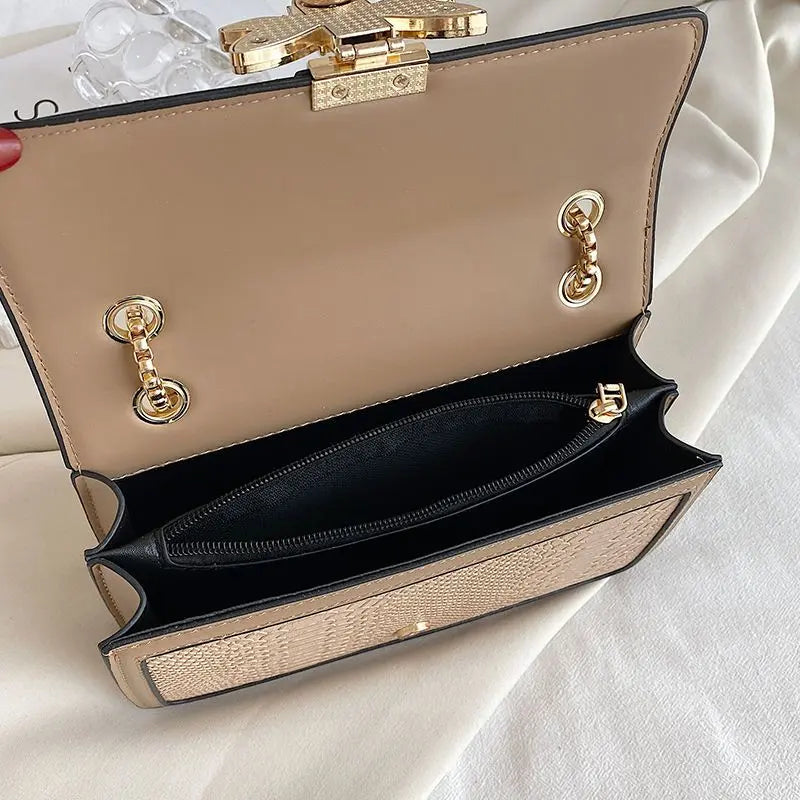 Bee Crocodile Print Handbag