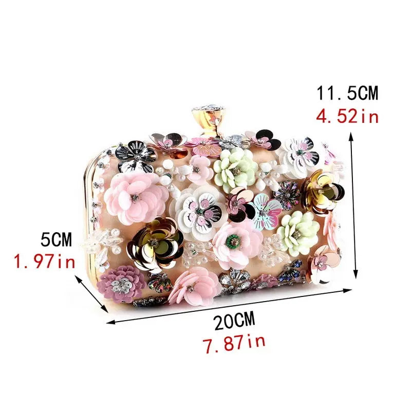 Flora Rhinestones Handmade Purse Coco & Dee