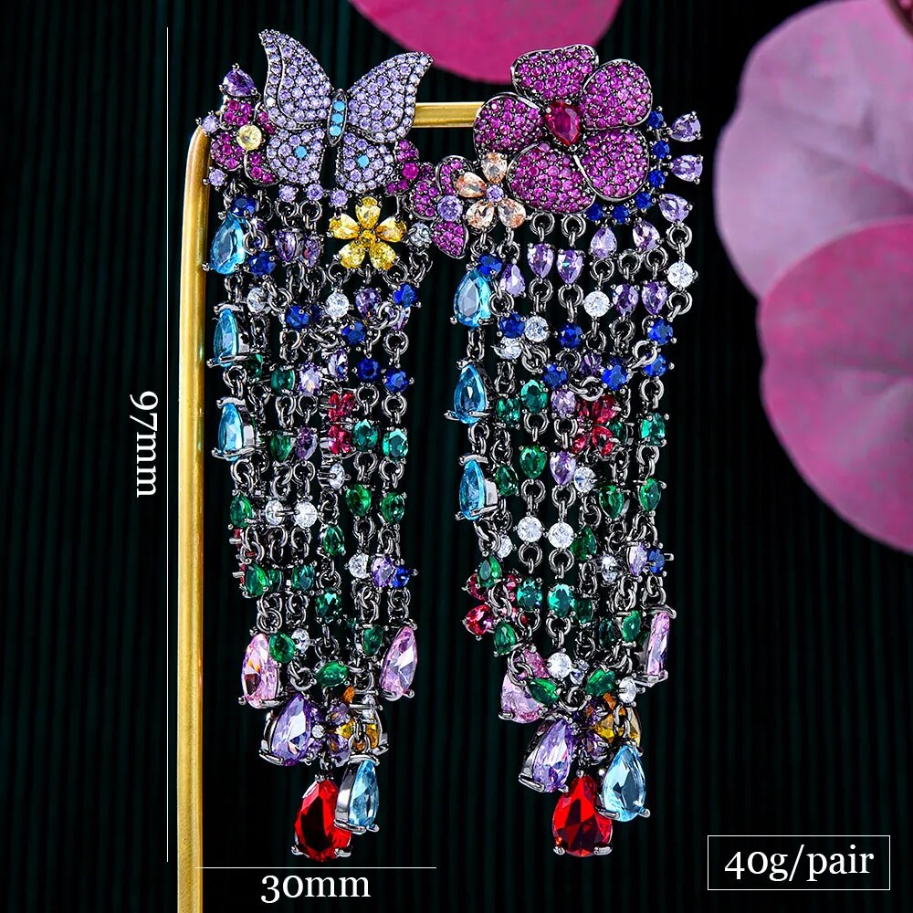 Butterfly Flower Earrings