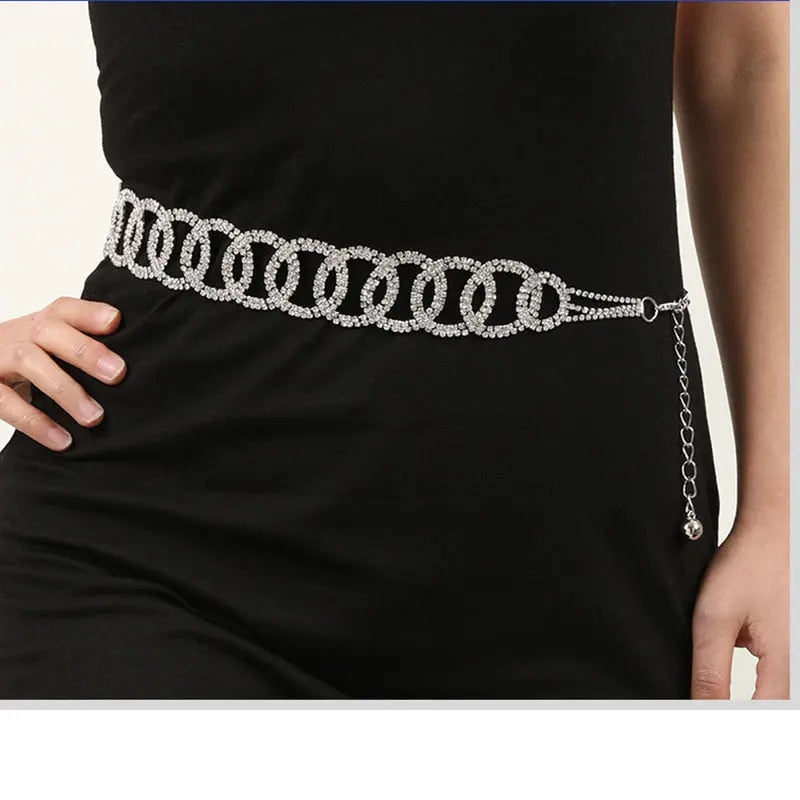 Mia Rhinestone Chain Belt