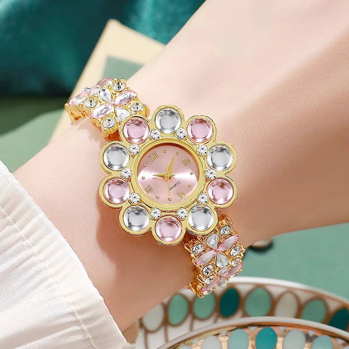 Flower Rhinestone Watch Coco & Dee
