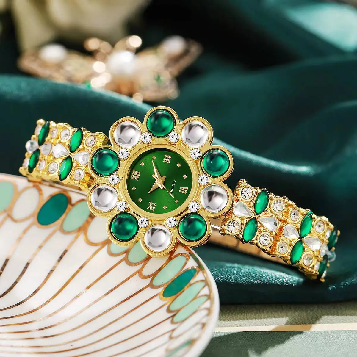 Flower Rhinestone Watch Coco & Dee