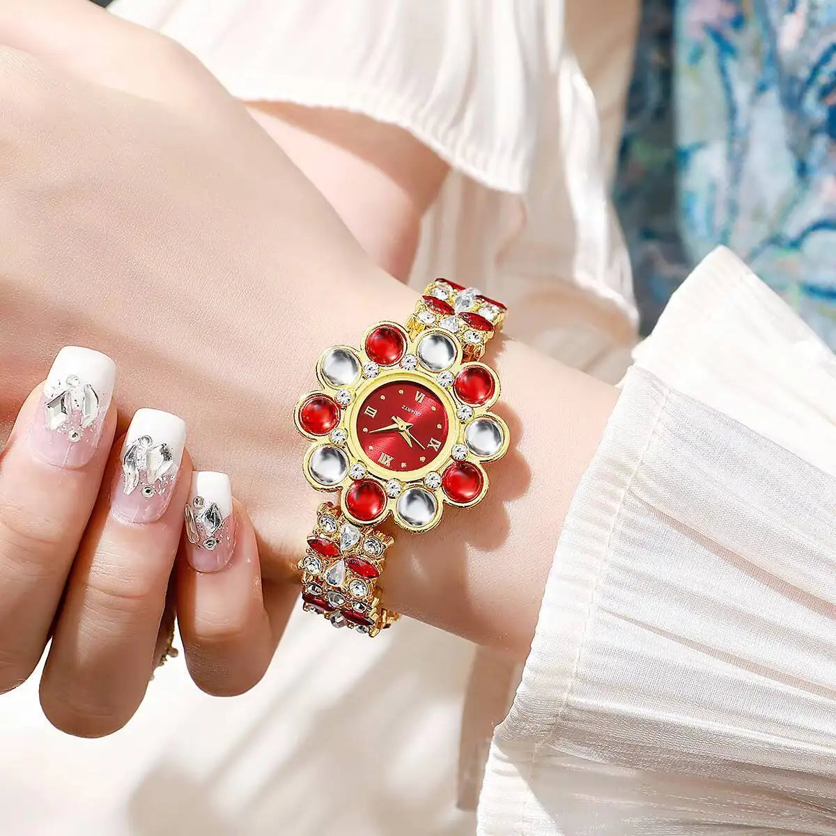 Flower Rhinestone Watch Coco & Dee