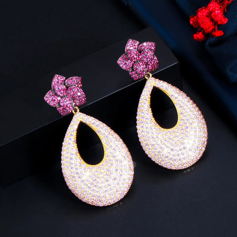 Pink Inlay Earrings