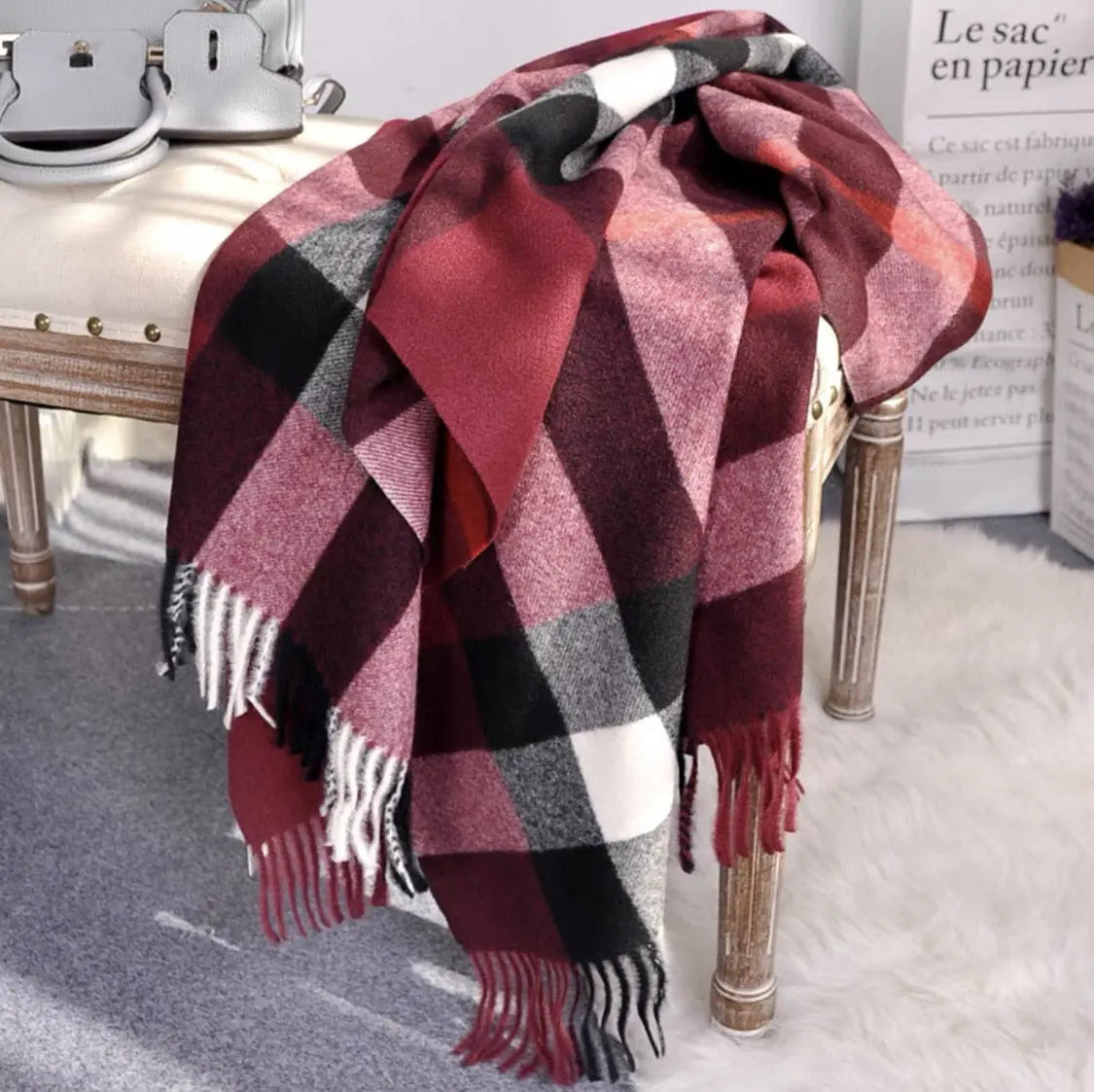 Berry Cashmere Shawl Coco & Dee