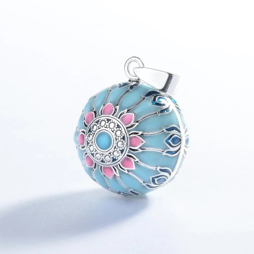 Blue Pink Lotus Necklace Coco & Dee