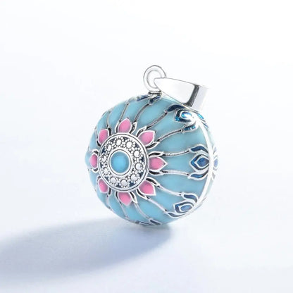 Blue Pink Lotus Necklace Coco & Dee