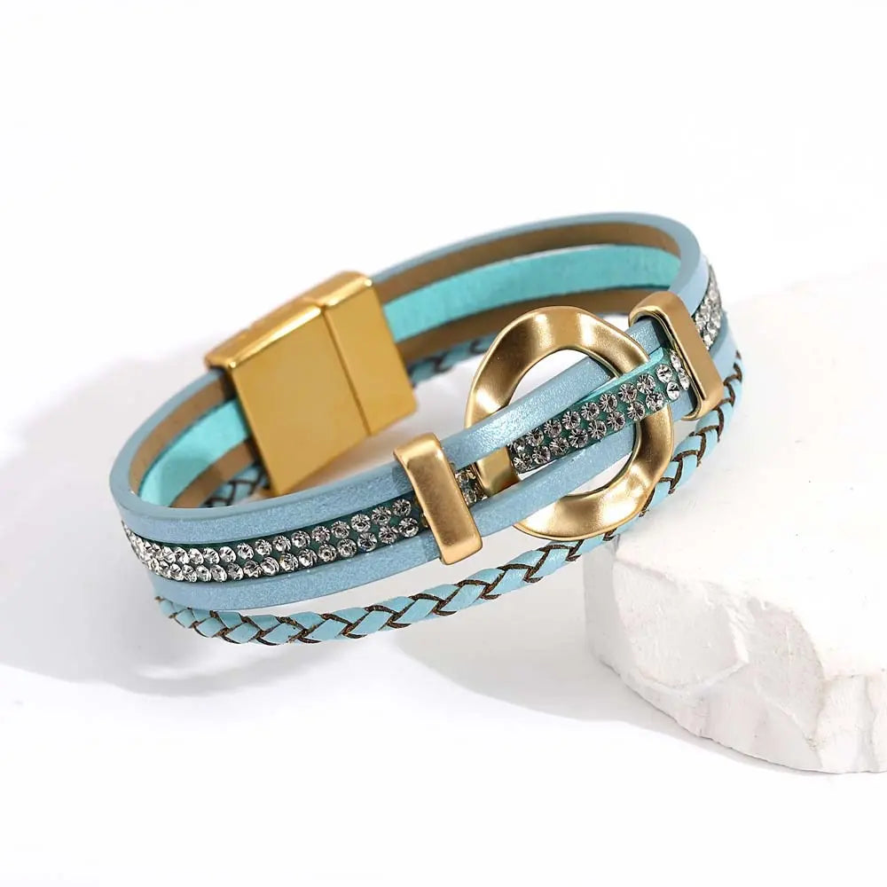 Boho Blue Leather Bracelet Coco & Dee