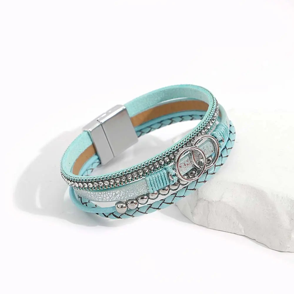 Boho Blue Leather Bracelet Coco & Dee