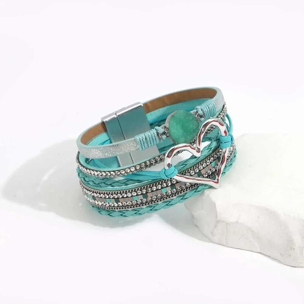 Boho Blue Leather Bracelet Coco & Dee