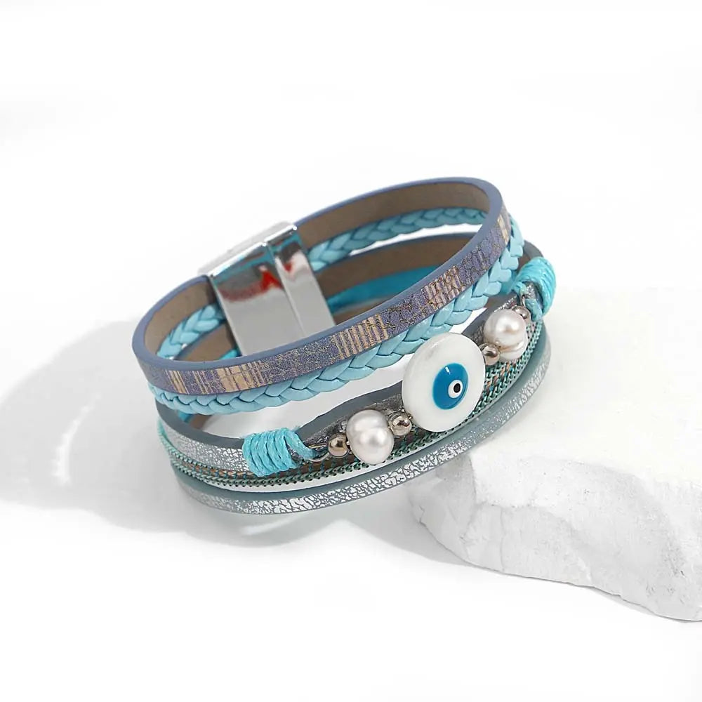Boho Blue Leather Bracelet Coco & Dee