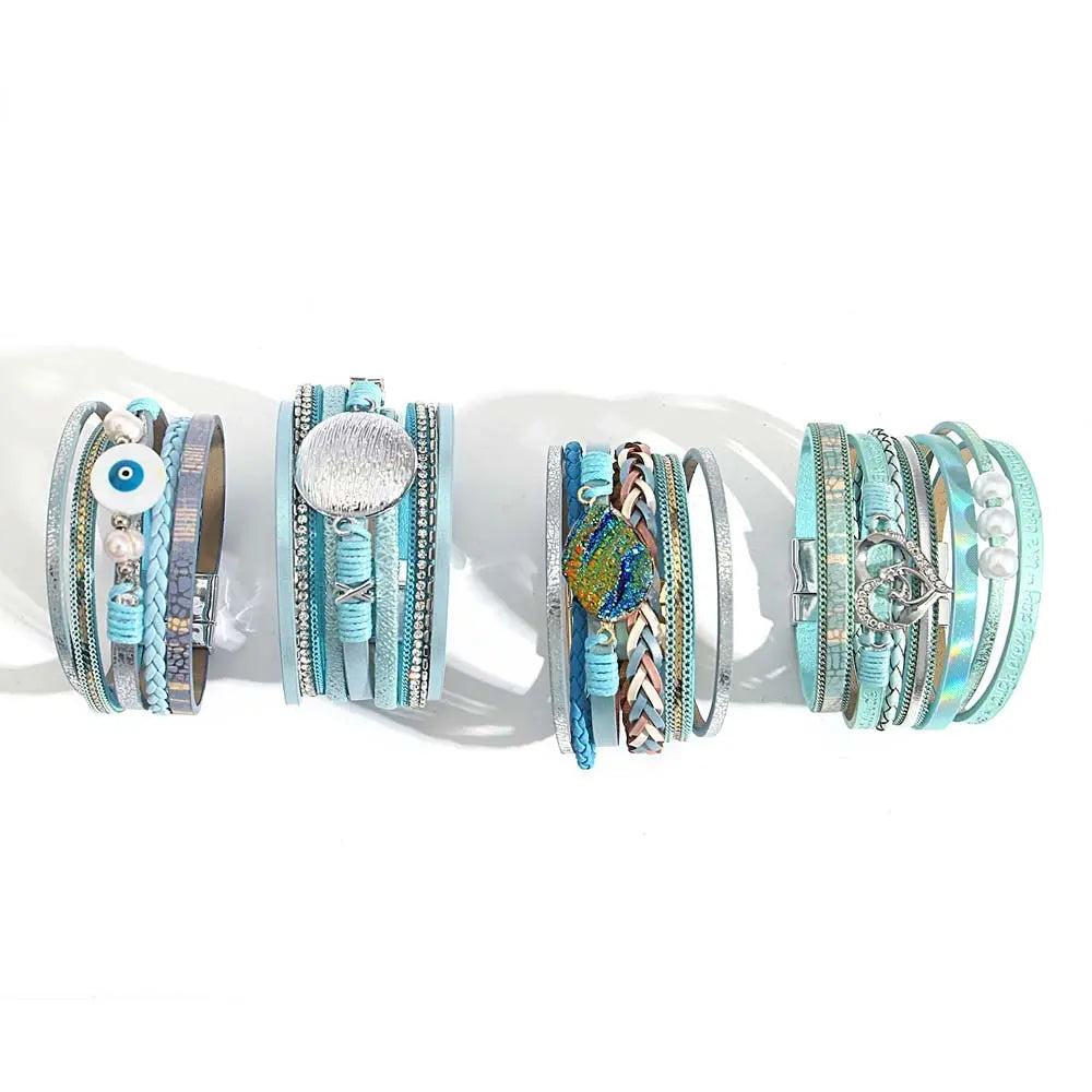 Boho Blue Leather Bracelet Coco & Dee