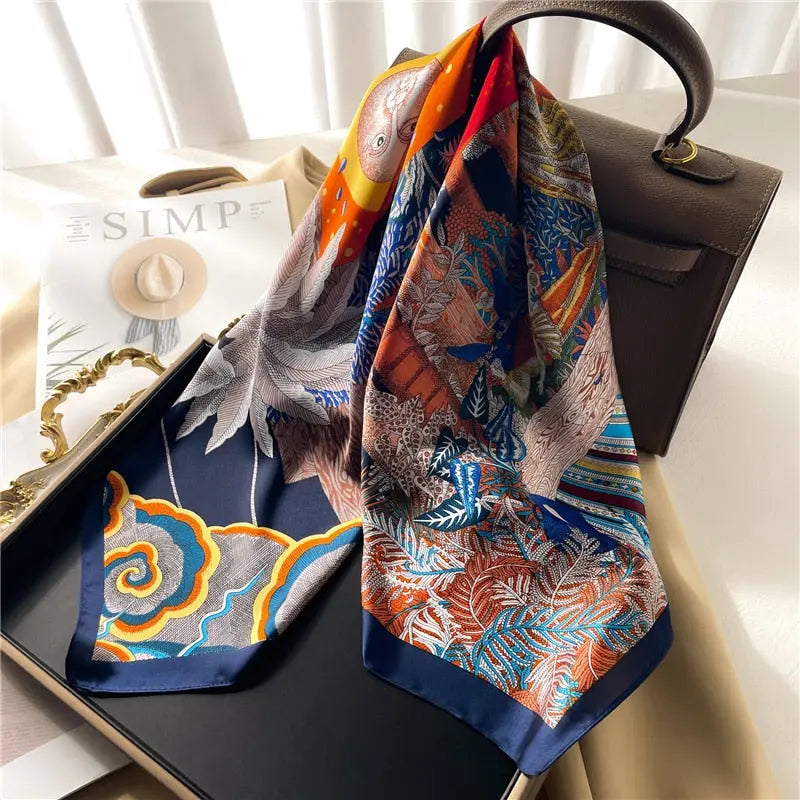 2019 Silk Handbag Print Scarf