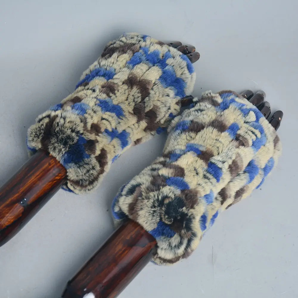 Knitted Faux Fur Gloves Coco & Dee