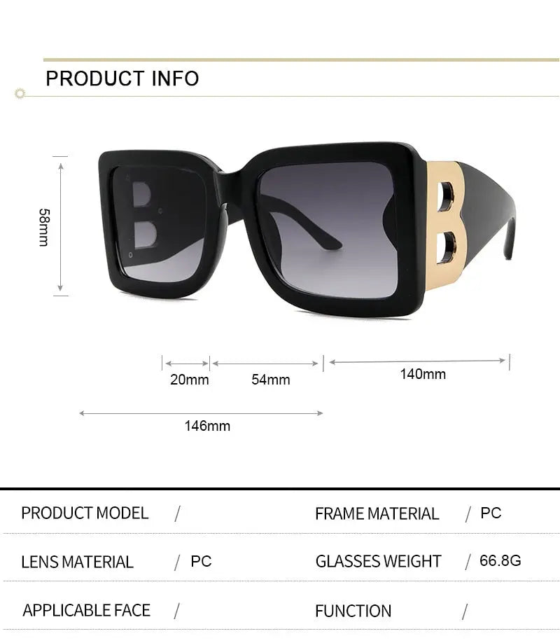 Luxury Oversize B Glasses Coco & Dee