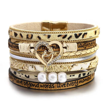 Multilayer Pearl Leather Bracelet Coco & Dee