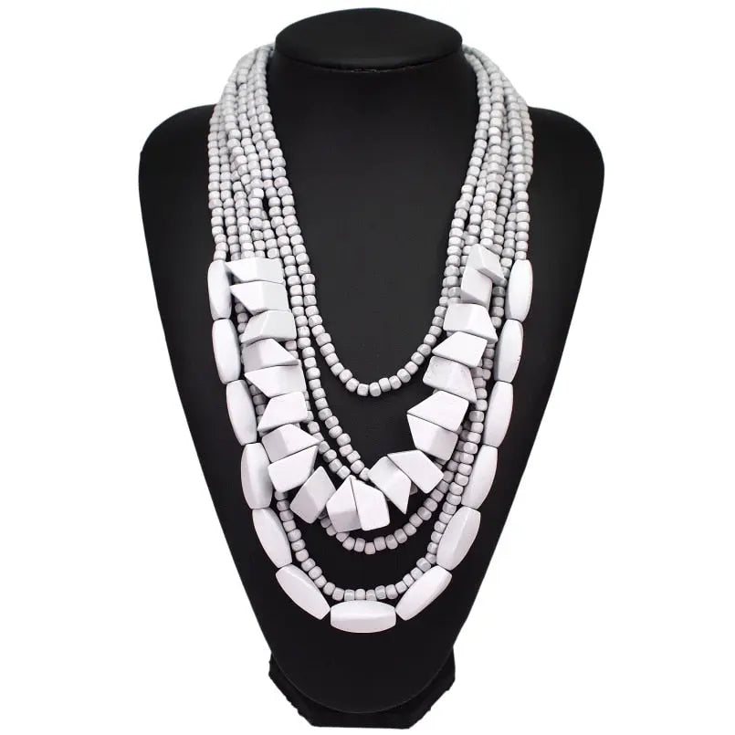 Multilayer Wood Bead Choker Coco & Dee