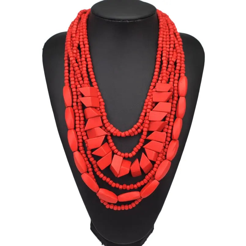 Multilayer Wood Bead Choker Coco & Dee