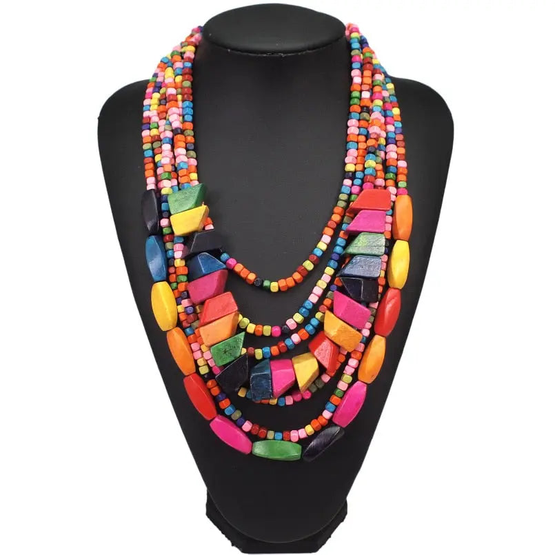 Multilayer Wood Bead Choker Coco & Dee
