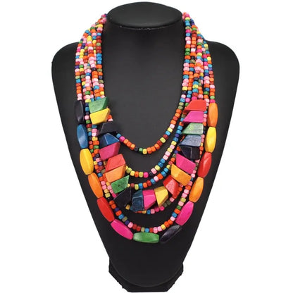 Multilayer Wood Bead Choker Coco & Dee