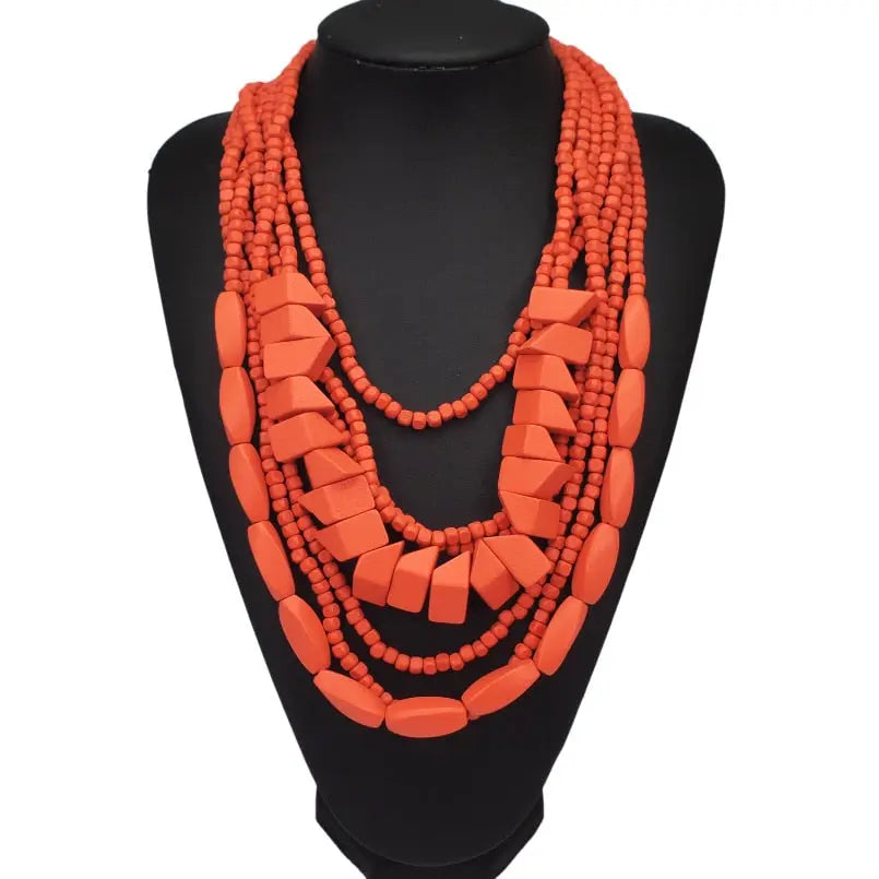 Multilayer Wood Bead Choker Coco & Dee