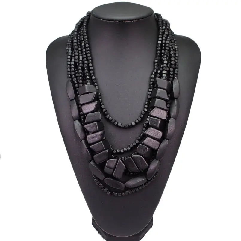 Multilayer Wood Bead Choker Coco & Dee