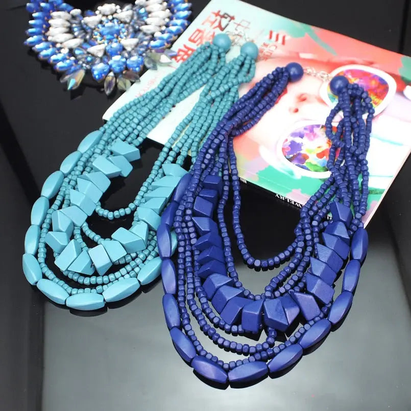 Multilayer Wood Bead Choker Coco & Dee