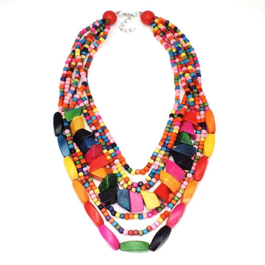 Multilayer Wood Bead Choker Coco & Dee