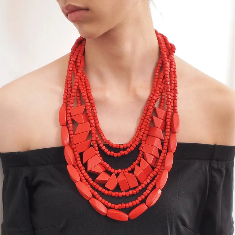Multilayer Wood Bead Choker Coco & Dee