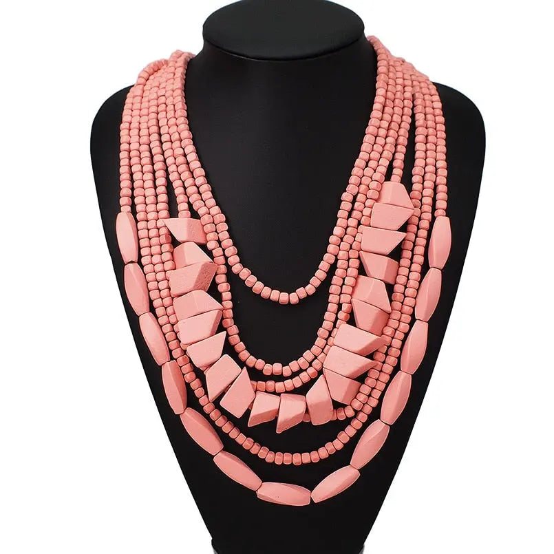 Multilayer Wood Bead Choker Coco & Dee