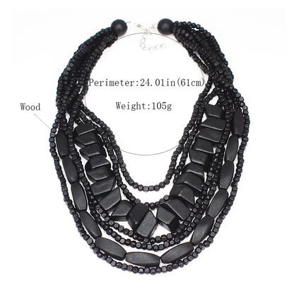 Multilayer Wood Bead Choker Coco & Dee