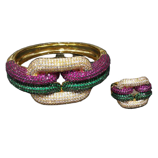 Golden Radiance Bangle & Ring Set Coco & Dee