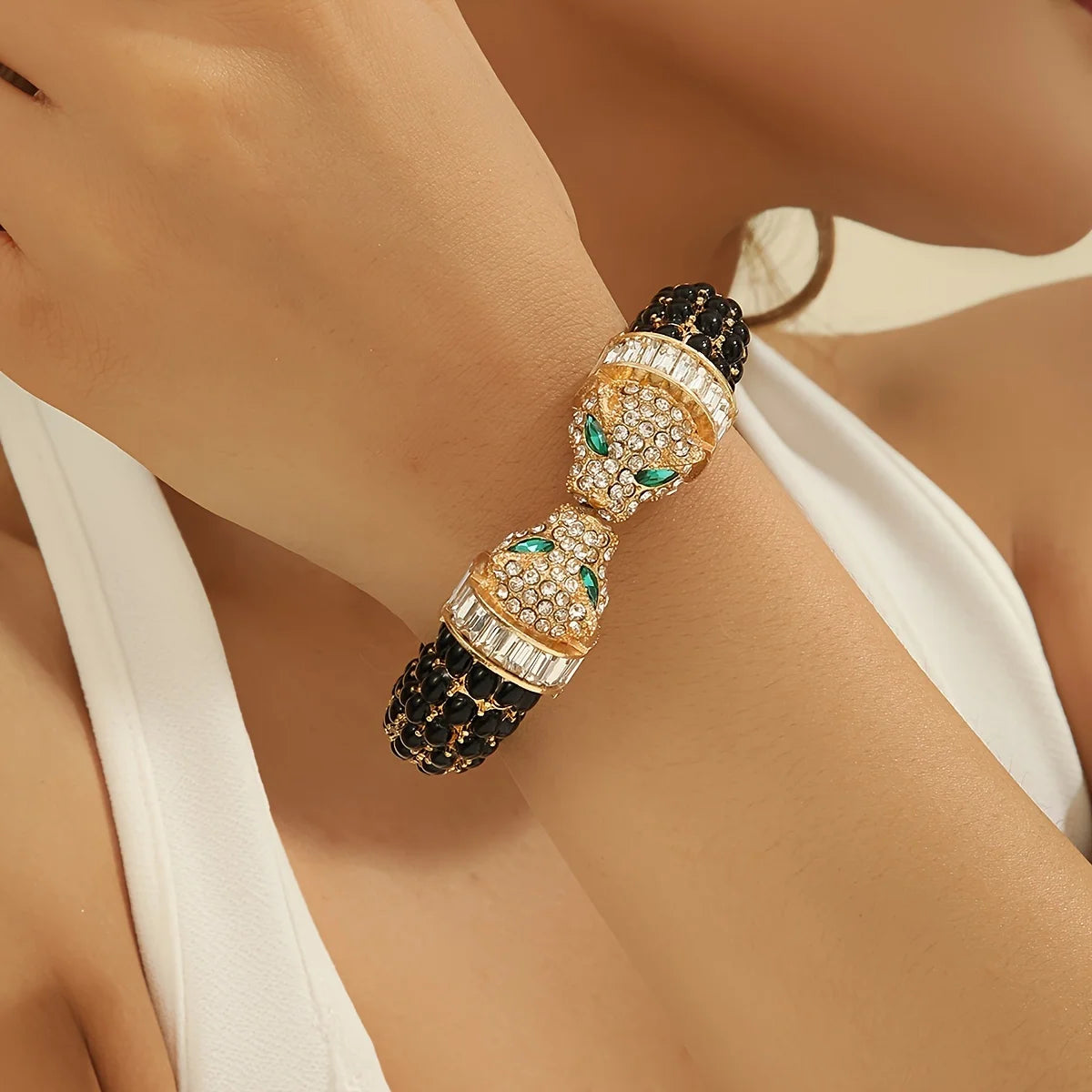 Rhinestone Leopard Bangle Coco & Dee