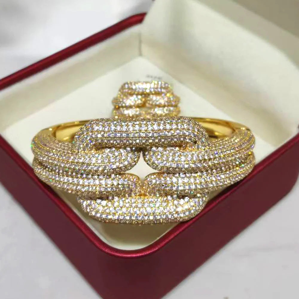 Golden Radiance Bangle & Ring Set Coco & Dee