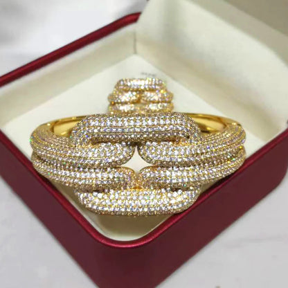 Golden Radiance Bangle & Ring Set Coco & Dee