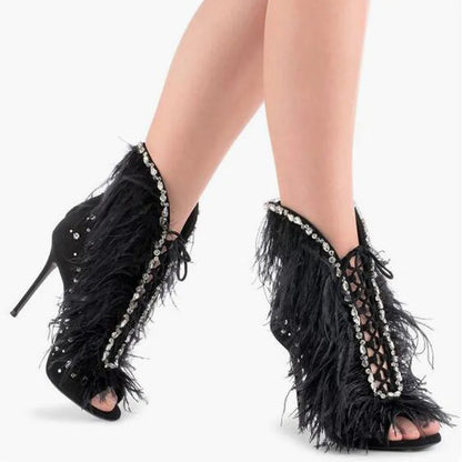 Odette Feather Rhinestone Shoes Coco & Dee