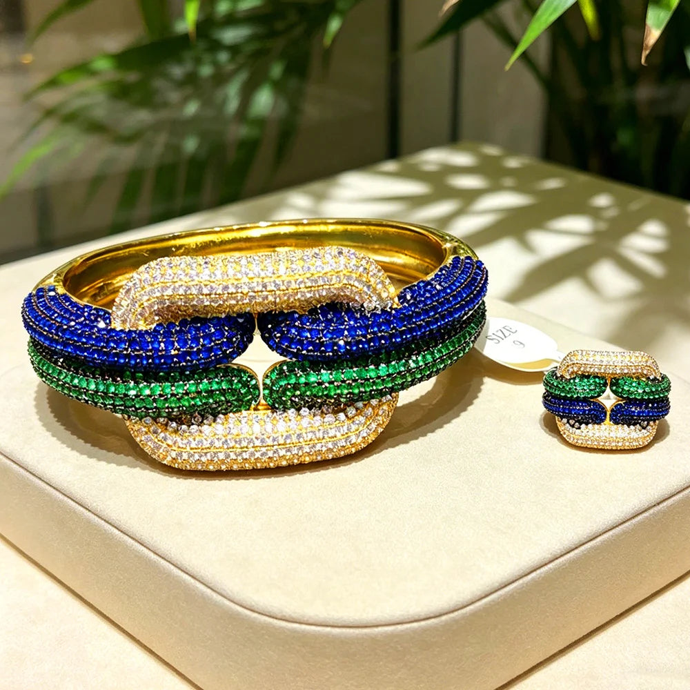 Golden Radiance Bangle & Ring Set Coco & Dee
