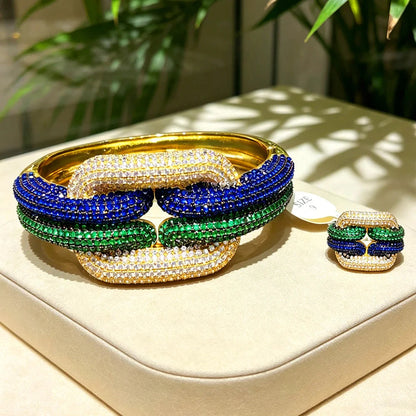 Golden Radiance Bangle & Ring Set Coco & Dee