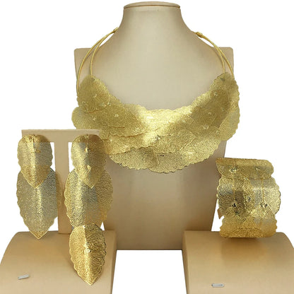 Golden Leaf Jewelry Set