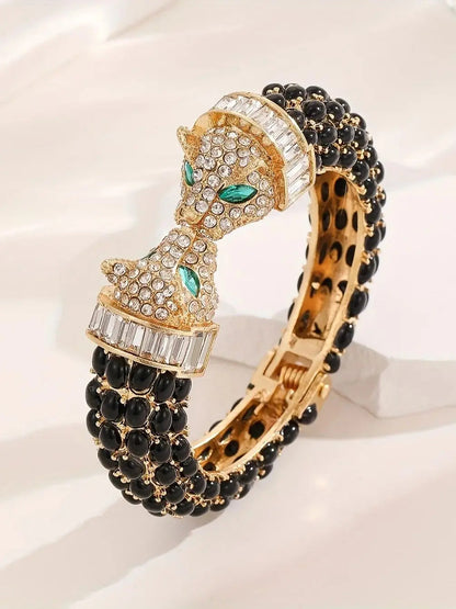 Rhinestone Leopard Bangle Coco & Dee