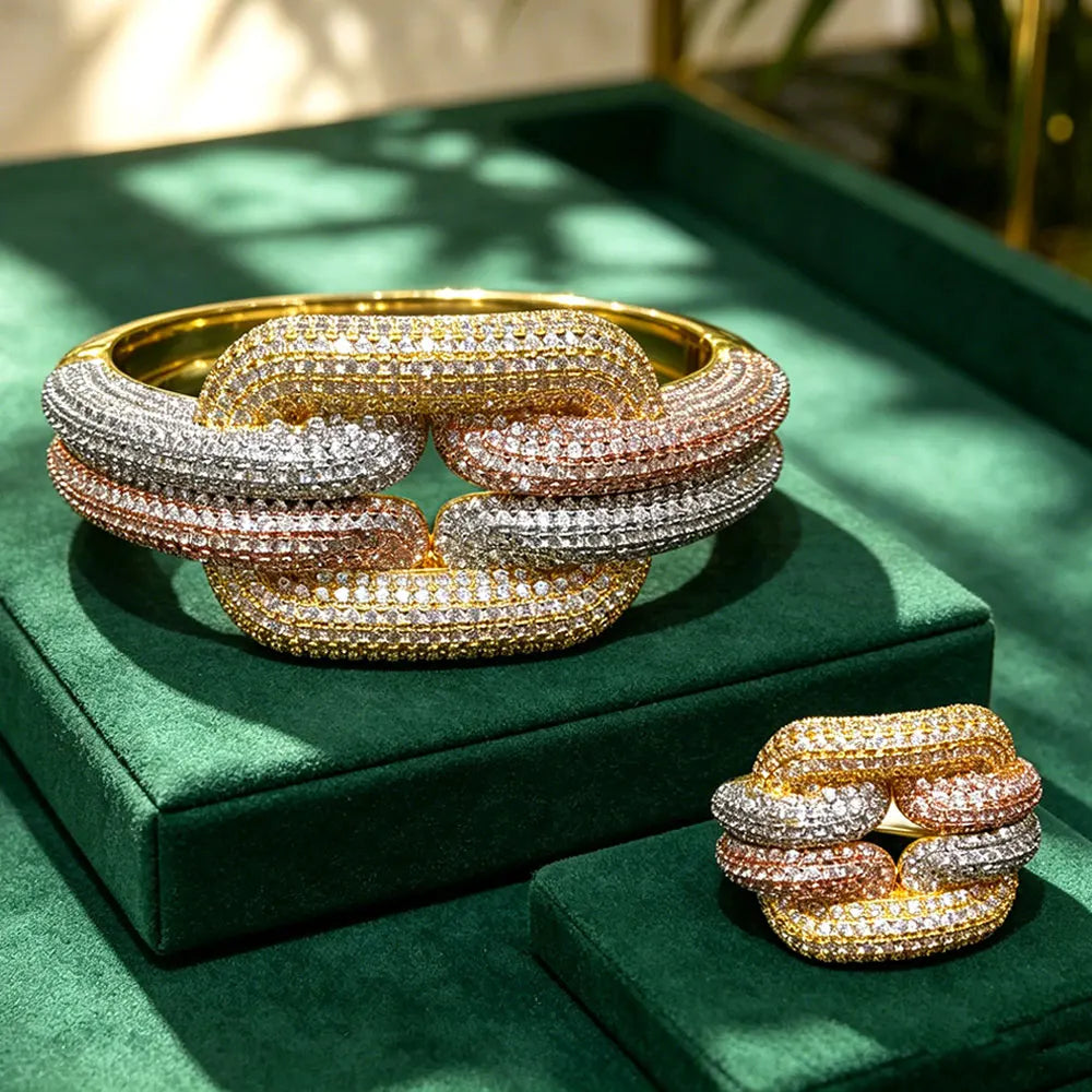 Golden Radiance Bangle & Ring Set Coco & Dee