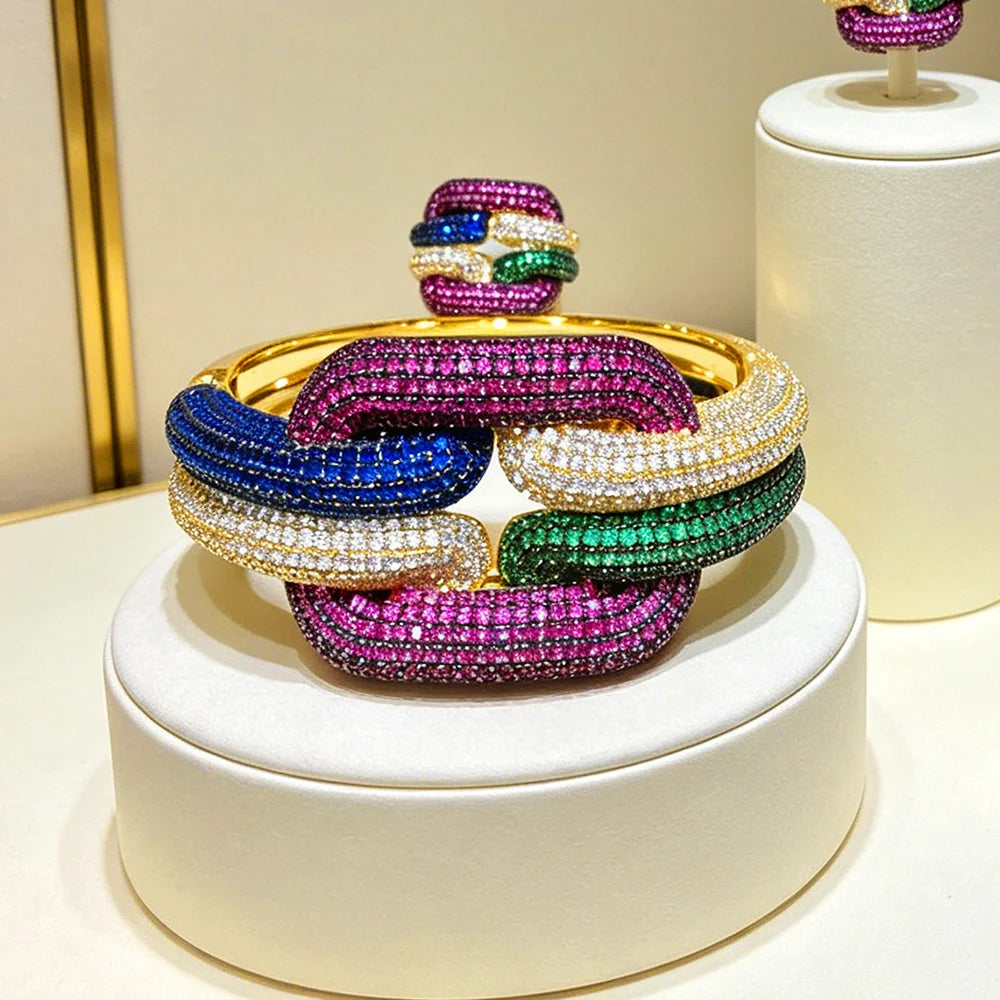 Golden Radiance Bangle & Ring Set Coco & Dee