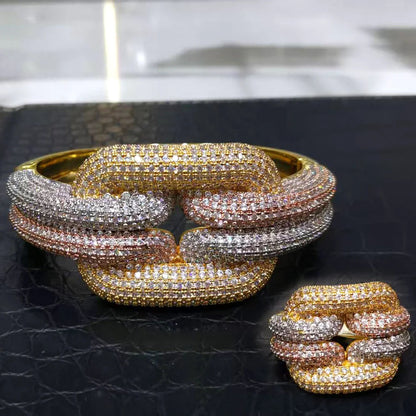 Golden Radiance Bangle & Ring Set Coco & Dee