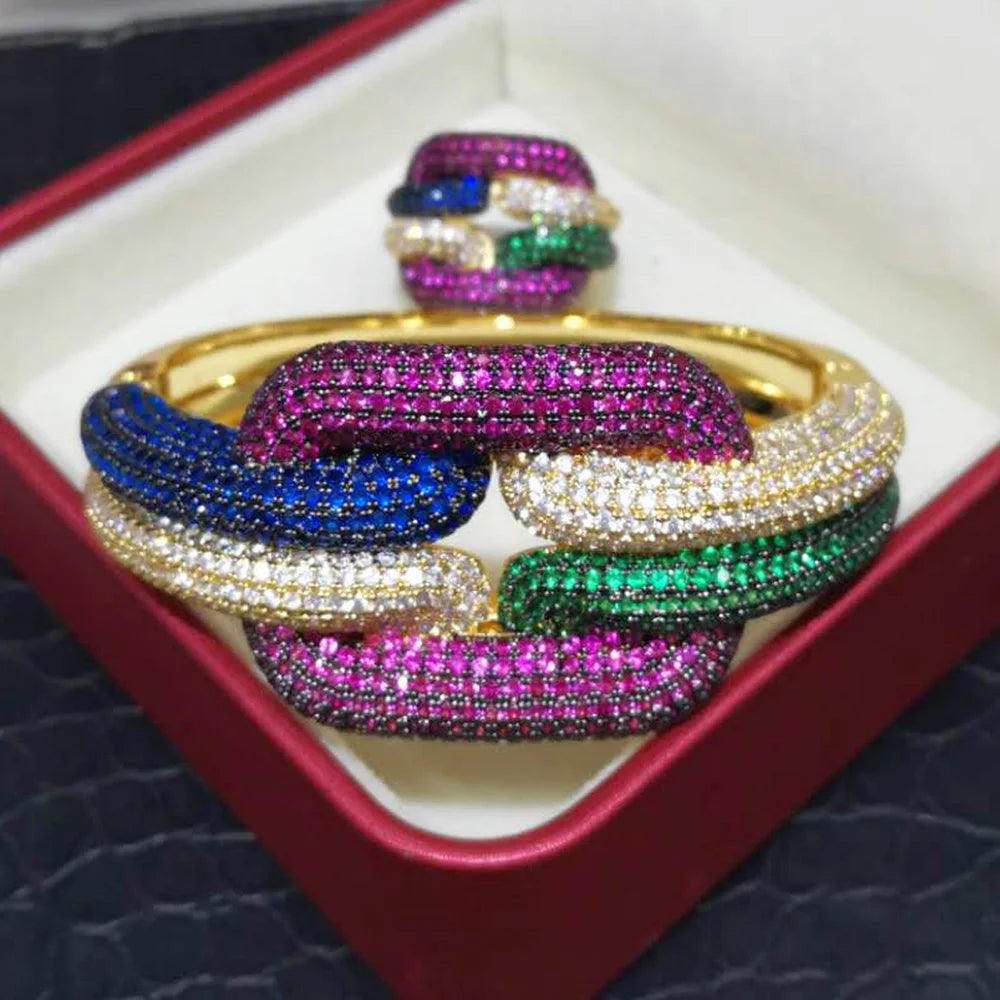 Golden Radiance Bangle & Ring Set Coco & Dee