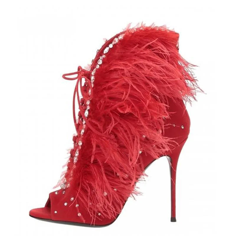 Odette Feather Rhinestone Shoes Coco & Dee