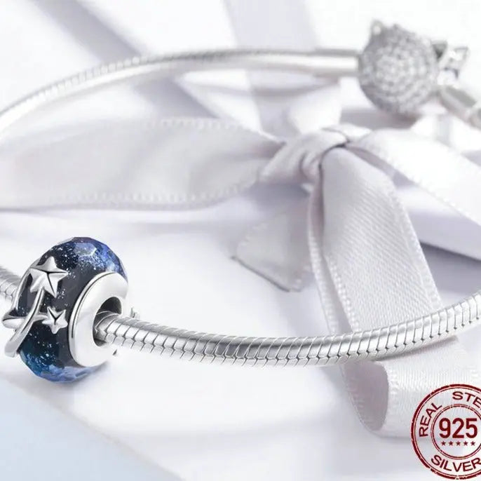 Silver Star Murano Glass Bead Coco & Dee