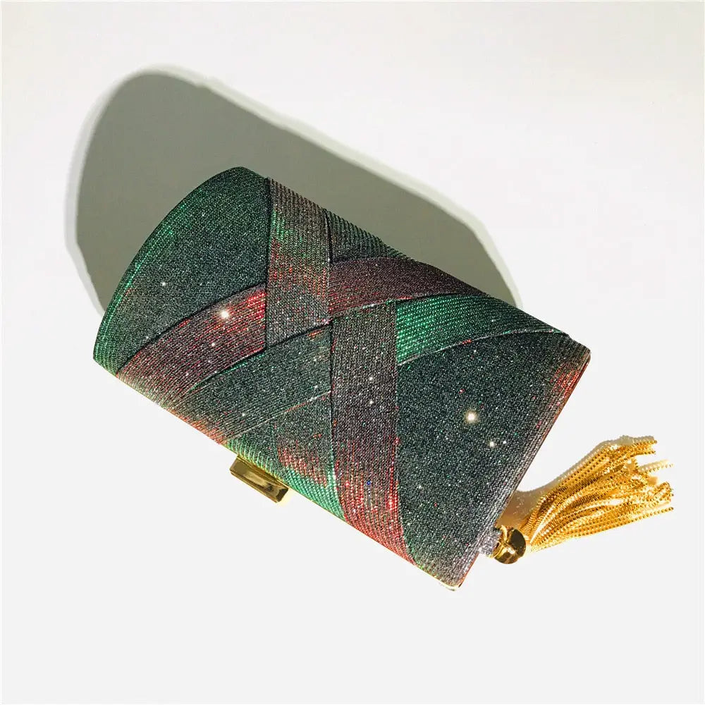 Tassie Multi-Color Silk Clutch Coco & Dee